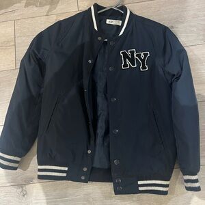 H&M Dark Blue Varsity Jacket with NY Patch